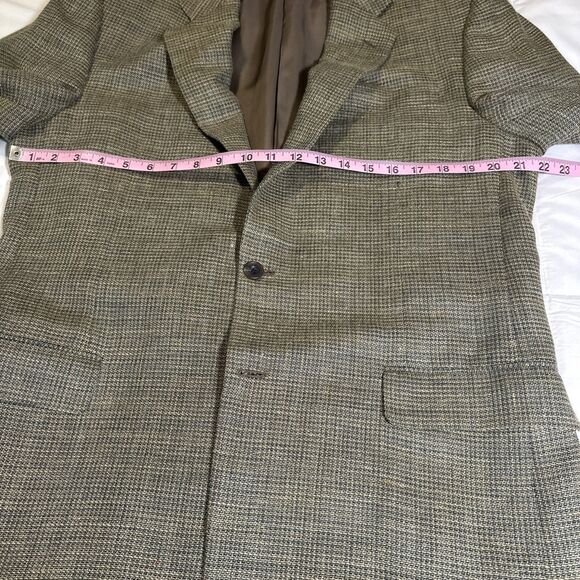 HICKEY FREEMAN WOOL SILK LINEN TAN SPORT COAT Sz 42L Single Breast Two Button - Picture 13 of 15